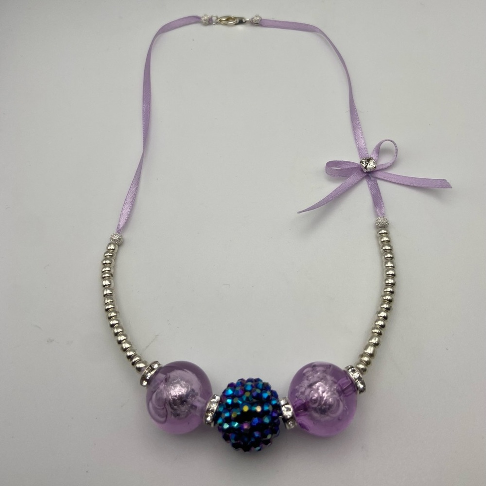 Purple 🫧 Ribbon Necklace
